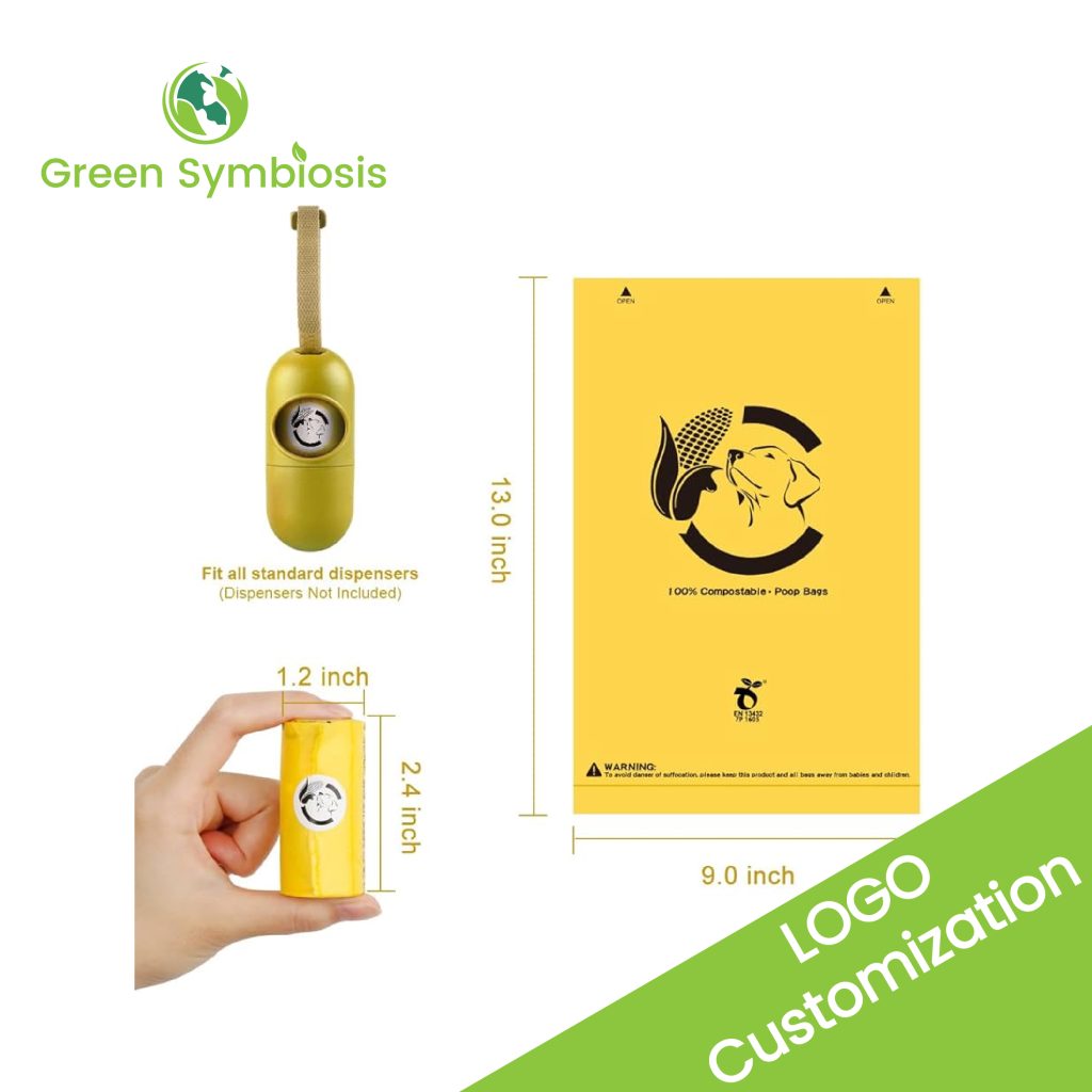 Custom biodegradable and compostable pet dog poop bag
